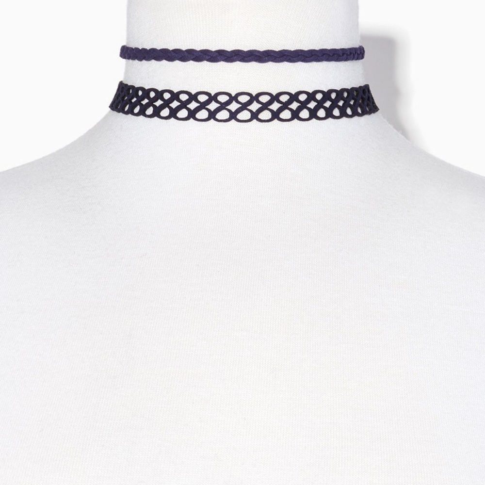 Cutouts & Braids Choker Necklace Set